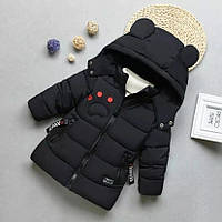 Детская теплая зимняя куртка на мальчика черного цвета размер 120-130р.3шт