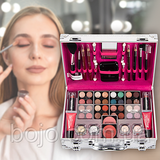 Повний набір косметики для макіяжу GM19423 у сірій валізці, ціна