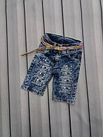 Джинсовые шорты с поясом для девочки 2 года