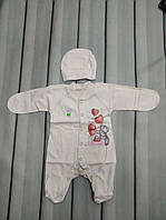 Одежда для новорожденного 50см (для недоношенных) Мишки с роз. окантовкой