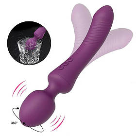 Двосторонній вібратор фалоімітатор точка G жіноча іграшка масажер для тіла Фіолетовий