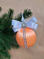 Новогоднее украшение на елку, ручной работы из пенопласта, диаметр 10см помаранчевий