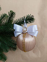 Новогоднее украшение на елку, ручной работы из пенопласта, диаметр 10см мокко