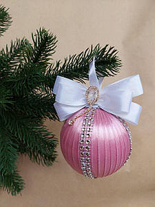 Новорічна прикраса на ялинку, ручної роботи з пінопласту, діаметр 10 см темно-ріжок