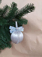 Новогоднее украшение на елку, ручной работы из пенопласта, диаметр 8 см сірий