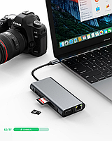 Хаб Док станція Deepfox-2310 11 в 1 USB Type-C концентратор для ноутбука 11 портів, фото 3