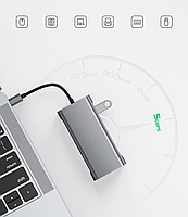 Хаб Док станція Deepfox-2310 11 в 1 USB Type-C концентратор для ноутбука 11 портів, фото 5