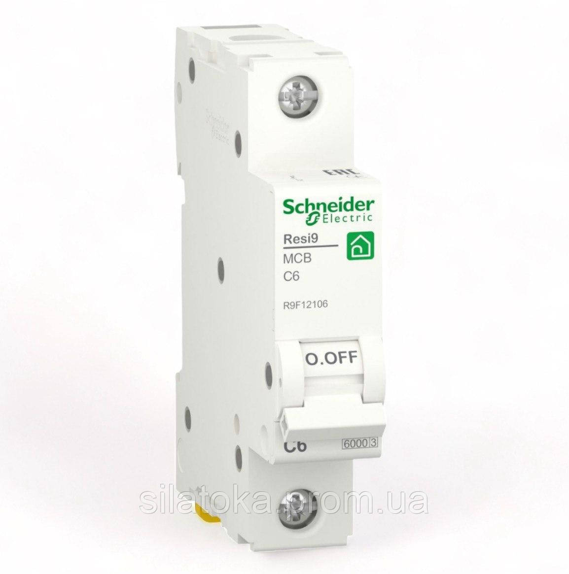 Автоматичний вимикач RESI9 Schneider Electric 6А 1П З 6кА