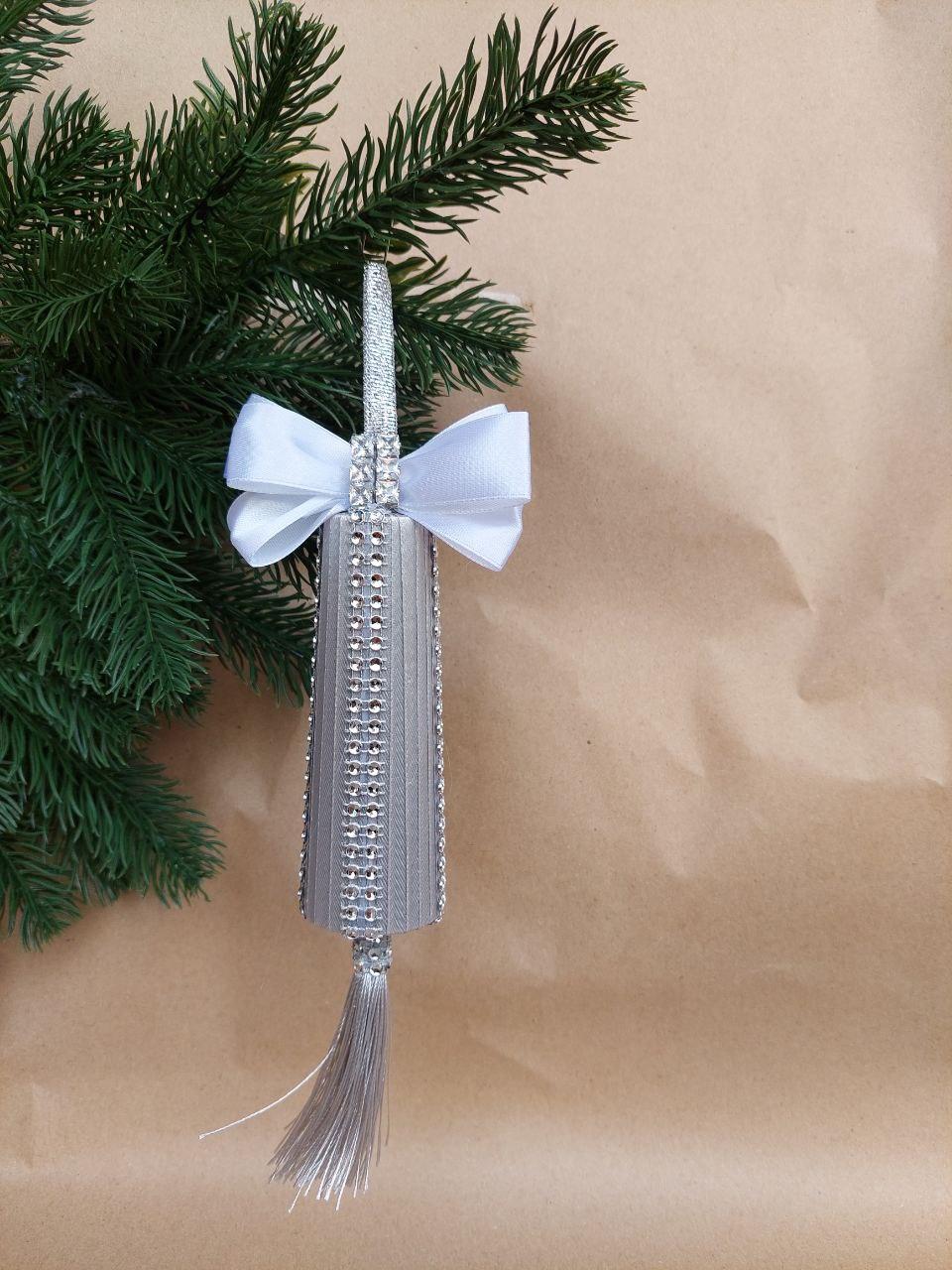 Новорічна прикраса на ялинку, ручної роботи бурулька, фото 1