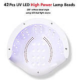 LED UV LED-льод уф лампа для манікюру педикюру нарощування нігтів для сушіння гель-лаку SML 168 W, фото 3