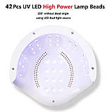 LED UV LED-льод уф лампа для манікюру педикюру нарощування нігтів для сушіння гель-лаку SML 120W рожева, фото 3