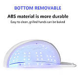 LED UV LED-льод уф лампа для манікюру педикюру нарощування нігтів для сушіння гель-лаку SML 120W рожева, фото 4