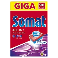 Таблетки для посудомоечных машин Somat All in 1, 90 шт.