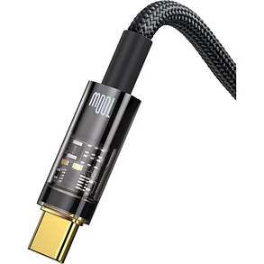 Кабель Baseus Explorer Series Auto Power-Off Cable USB to Type-C 100W 1m CATS000201 Black, фото 3