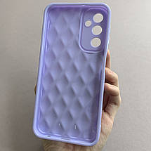 Чохол для Samsung Galaxy A24 4G глянсовий рельєфний з ромбами чохол на телефон самсунг а24 4г бузковий f0k, фото 3