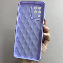 Чохол для Samsung Galaxy A22 глянсовий рельєфний з ромбами чохол на телефон самсунг а22 бузковий f0k, фото 3