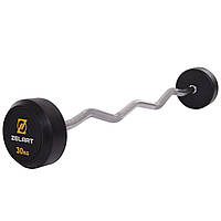 Штанга неразборная изогнутая обрезиненная 30 кг Zelart Rubber Coated Barbell TA-2687-30