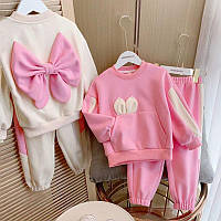 Модний костюм на дівчинку 104-140см Красивий костюм для дівчаток Рожевий костюм для дівчинки