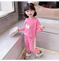 Утепленный костюм на девочку 104-140см Детский костюм для девочек Розовый костюм для девочки