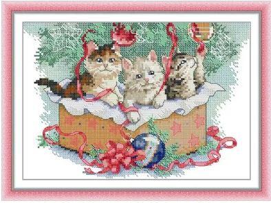 Набір для вишивання за нанесеною на канву схемою "Playing with the Trimmings ". AIDA 14CT printed, 21*30 см