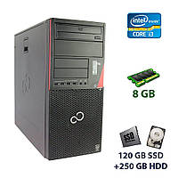 Компьютер Fujitsu Esprimo P420 E85+ Tower / Intel Core i3-4130 (2 ядра по 3.4 GHz) / 8 GB DDR3 / 120 GB