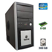 Игровой ПК Terra Tower / Intel Core i5-2300 (4 ядра по 2.8 - 3.1 GHz) / 8 GB DDR3 / 500 GB HDD / nVidia