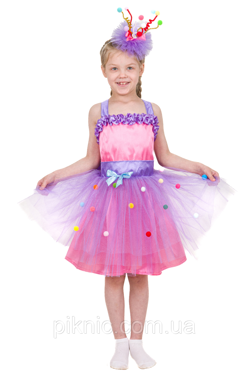 Дитячий карнавальний костюм Хлопушка №1 для дівчинки 5,6,7,8 років Рожева