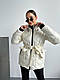 Жіноча куртка стібка з поясом стьобана зимова стьобана куртка на підкладі з капюшоном силікон 250, фото 9