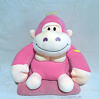 Мягкая игрушка подушка плед Горилла трансформер 3в1 с детским пледом. Игрушка горилла мягкая с пледом