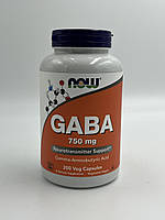 Now Foods GABA 750 мг (200 капсул) гамма-аминомасляная кислота