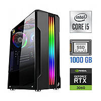 Новый игровой ПК Tower / Intel Core i5-10400F (6 (12) ядер по 2.9 - 4.3 GHz) / 16 GB DDR4 / 1000 GB SSD /