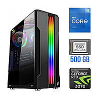 Игровой ПК Tower / Intel Core i5-11400F (6 (12) ядер по 2.6 - 4.4 GHz) / 16 GB DDR4 / 500 GB SSD / nVidia