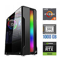 Новый игровой ПК Tower / AMD Ryzen 5 4500 (6 (12) ядер по 3.6 - 4.1 GHz) / 32 GB DDR4 / 1000 GB SSD / nVidia