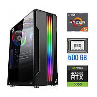 Новый игровой ПК Tower / AMD Ryzen 5 4500 (6 (12) ядер по 3.6 - 4.1 GHz) / 16 GB DDR4 / 500 GB SSD / nVidia