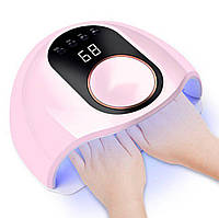 LED UV лед уф лампа для маникюра педикюра наращивания ногтей для сушки гель-лака SML 168W розовая