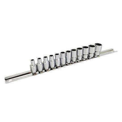 Набір головок на планці 12-гранні 1/4" 12ед. 4-13 мм TOPTUL GAAQ0801U-12, фото 1