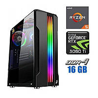 Новый игровой ПК Tower / AMD Ryzen 5 5500 (6 (12) ядер по 3.6 - 4.2 GHz) / 16 GB DDR4 / 480 GB SSD / nVidia