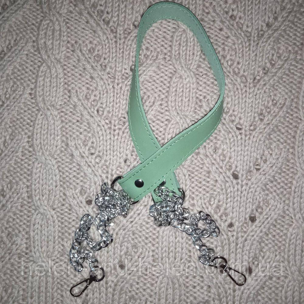 Ручка комбінована на ланцюзі з карабінами. Фісташка, фото 1