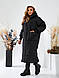 Жіноча зимова довга стьобана тепла куртка пальто з капюшоном осінь - зима на синтепоні 250 розміри, фото 2