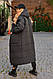 Жіноча зимова довга стьобана тепла куртка пальто з капюшоном осінь - зима на синтепоні 250 розміри, фото 6