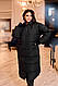 Жіноча зимова довга стьобана тепла куртка пальто з капюшоном осінь - зима на синтепоні 250 розміри, фото 8