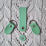 Язичок для сумки "Ранька" на кнопці. Фісташка, фото 2