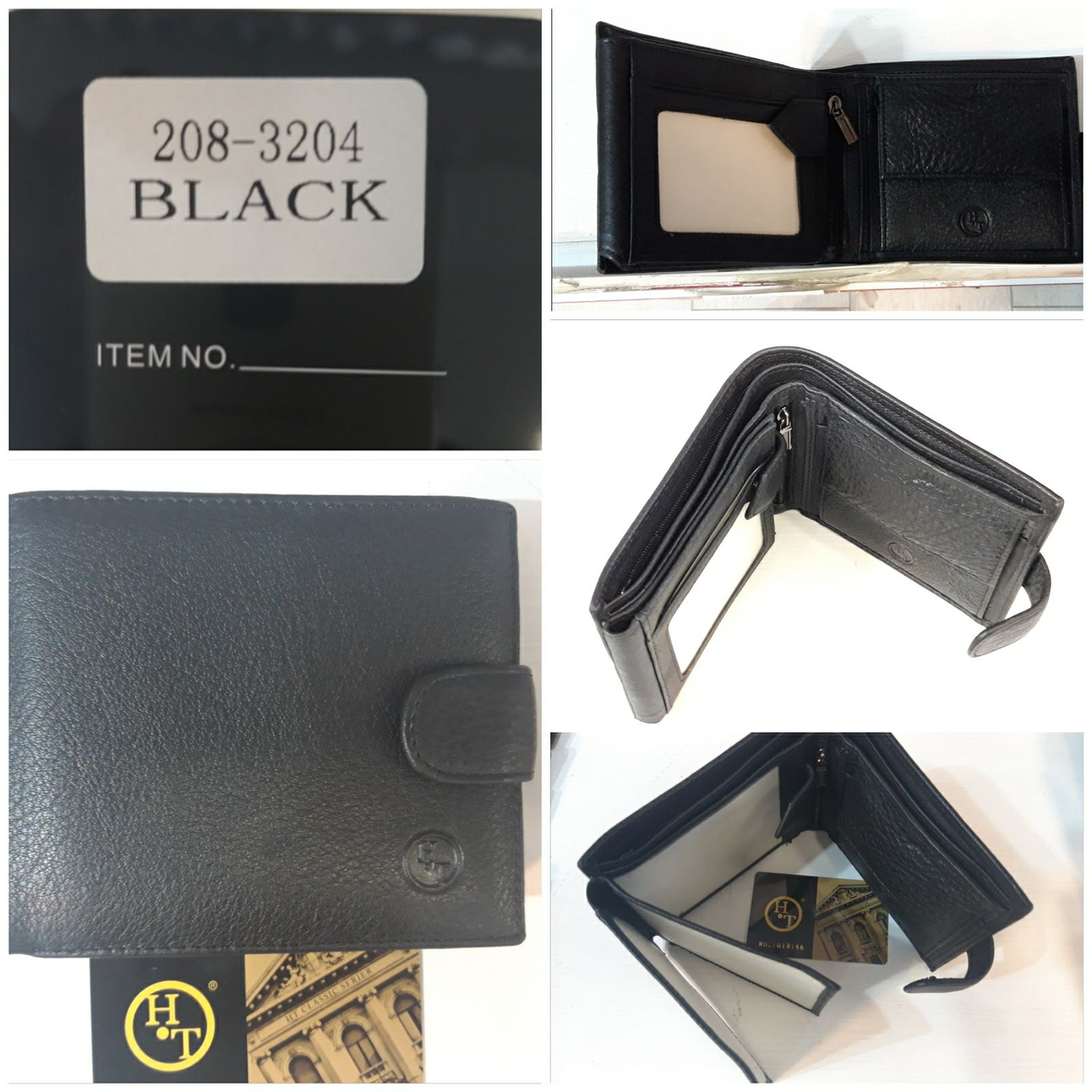 Чоловічий шкіряний гаманець на кнопці H.T. (MLT) гуртом/роздріб