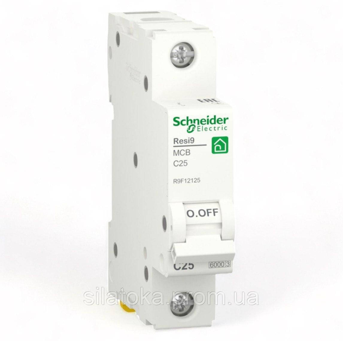 Автоматичний вимикач RESI9 Schneider Electric 25А 1П З 6кА