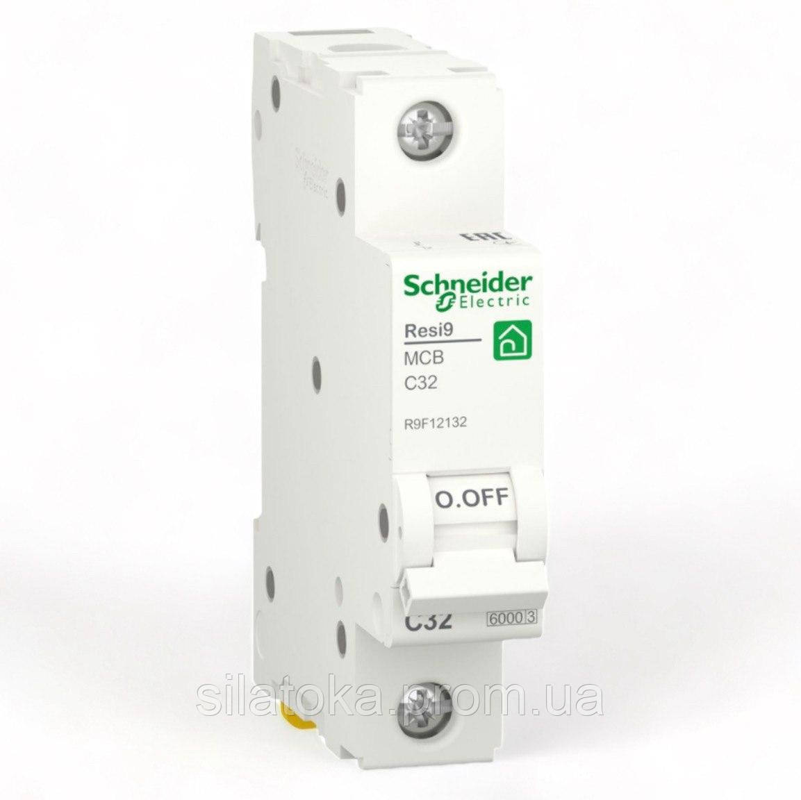 Автоматичний вимикач RESI9 Schneider Electric 32А 1П З 6кА