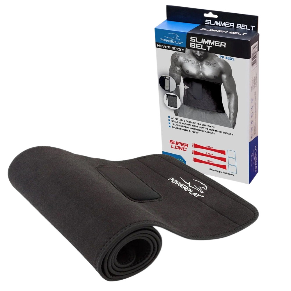 Пояс для схуднення PowerPlay 4301 неопреновий з кишенею для телефону для фітнесу та тренувань