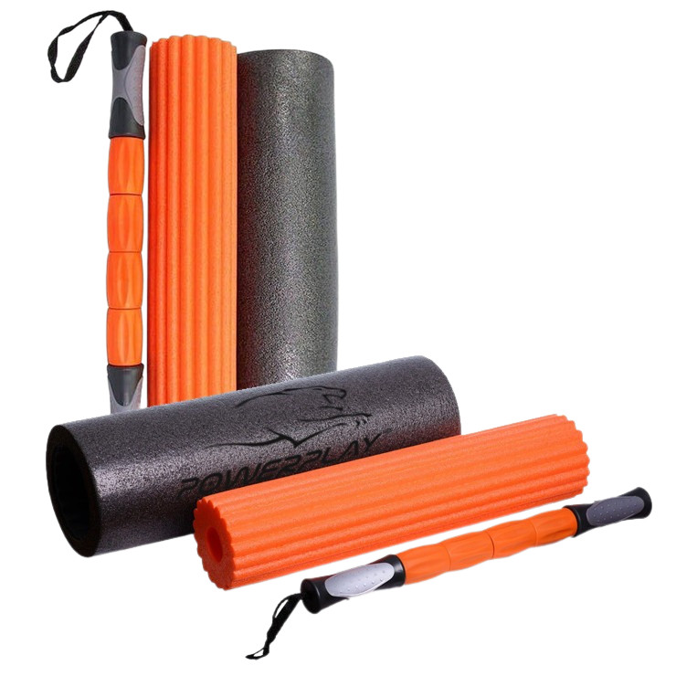 Масажний ролик PowerPlay 4022 йога ролер набір 3 в 1 для фітнесу та релаксації м'язів