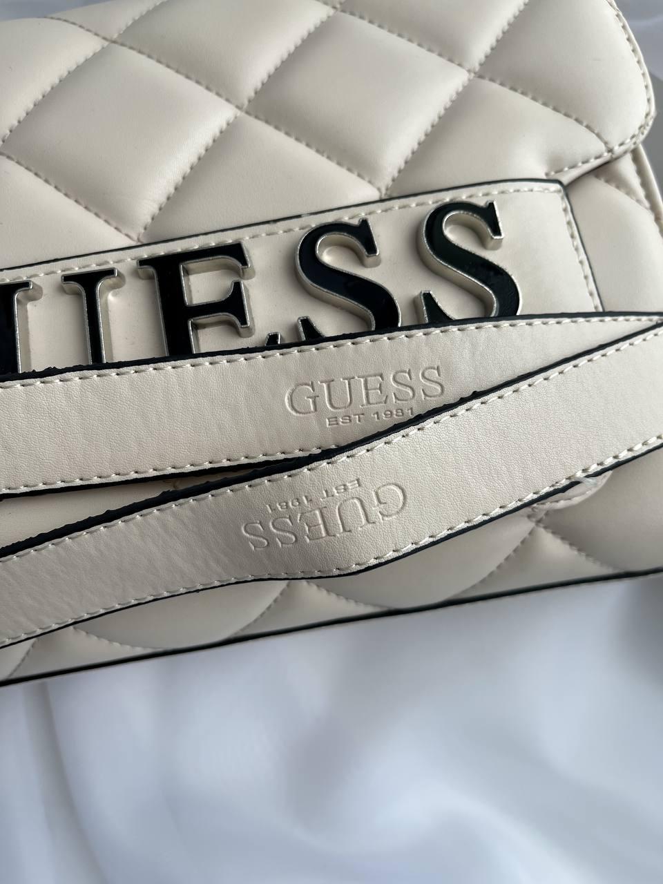 Женская стильная стильная сумка Гесс бежевая Guess Beige искуственная кожа - фото 5 - id-p2011334961