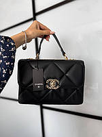 Женская стильная стильная сумка Шанель черная Chanel Classic Black искуственная кожа