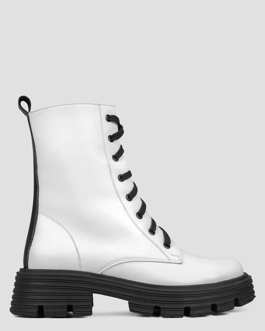 Черевики високі жіночі демісезонні білі натуральна шкіра Україна VM Villomi — розмір 39 (25 см) (модель:, фото 1